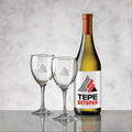 Chardonnay & 2 Carberry Wine Glasses (Deep Etch 1 Color)